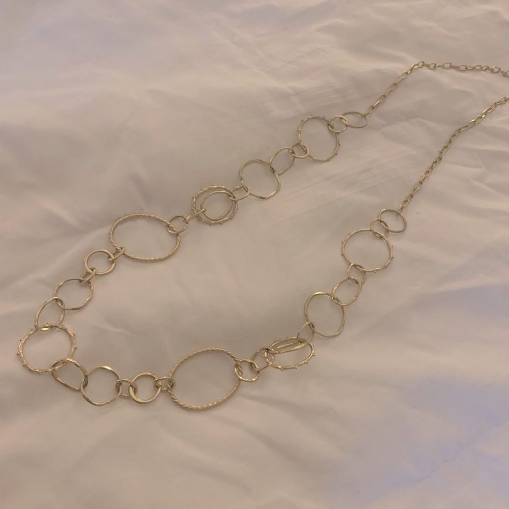 Gold Long Hoop Necklace